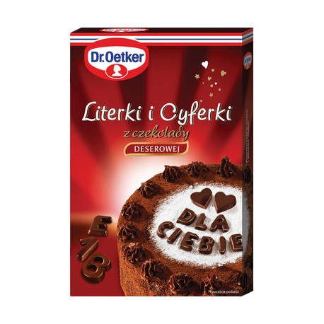 Literki i cyferki z czekolady deserowej Literki i cyferki z czekolady deserowej