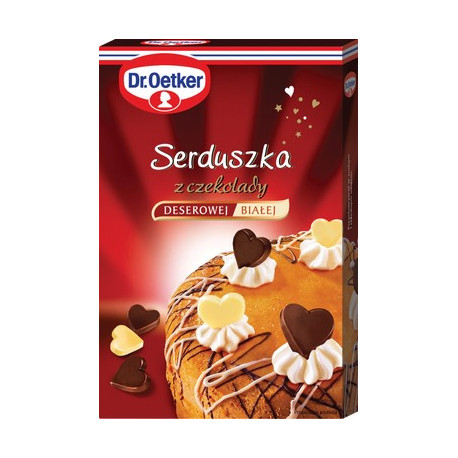 Serduszka z czekolady deserowej i białej Serduszka z czekolady deserowej i białej
