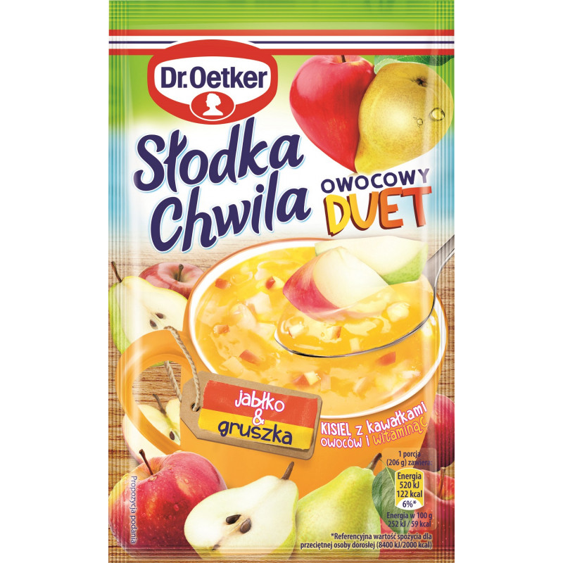 Słodka Chwila Owocowy Duet Kisiel smak jabłko i gruszka Słodka Chwila Owocowy Duet Kisiel smak jabłko i gruszka