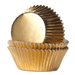 Papilotki do muffinek błyszczące złote – House of Marie