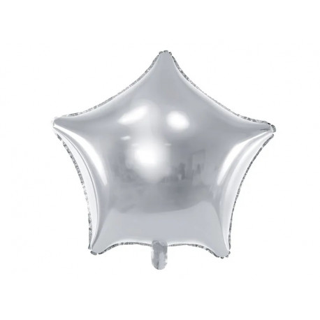 Balon foliowy Gwiazdka, 48 cm, srebrny (1 szt.)