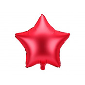 Balon foliowy Gwiazdka, 48 cm, czerwony (1 szt.)