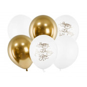 Balony 30 cm, Happy Birthday To You, mix (6 szt.)