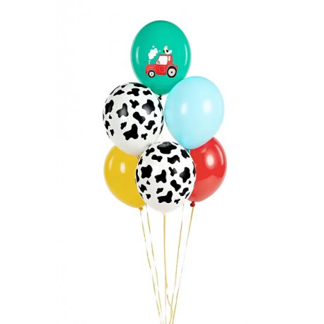 Balony 30 cm, Farma, mix (6 szt.)