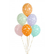 Balony 30 cm, Kropki, mix (6 szt.)