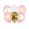 Balony 30 cm, Roczek, Baby pink (6 szt.)