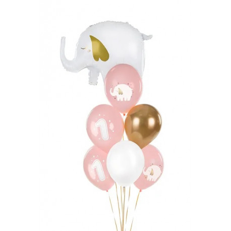 Balony 30 cm, Roczek, Baby pink (6 szt.)