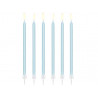 Świeczki urodzinowe gładkie, jasny niebieski, 14 cm (12 szt.)