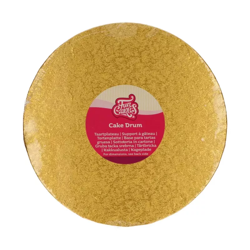Podkład okrągły pod tort złoty 20 cm sztywny - FunCakes Podkład okrągły pod tort złoty 20 cm sztywny - FunCakes