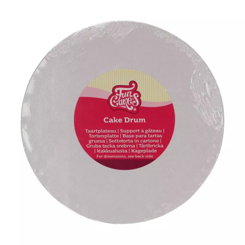 Podkład okrągły pod tort biały 20 cm sztywny - FunCakes