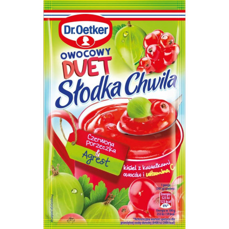 Słodka Chwila Kisiel Owocowy Duet smak czerwona porzeczka i agrest Słodka Chwila Kisiel Owocowy Duet smak czerwona porzeczka i agrest