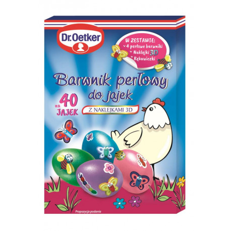 Barwnik perłowy do jajek z naklejkami 3D Barwnik perłowy do jajek z naklejkami 3D