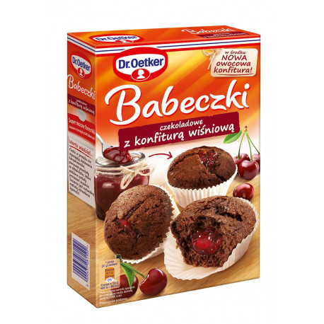 Babeczki czekoladowe z konfiturą wiśniową Babeczki czekoladowe z konfiturą wiśniową