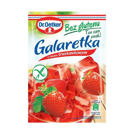 Galaretka o smaku truskawkowym bez glutenu Galaretka o smaku truskawkowym bez glutenu